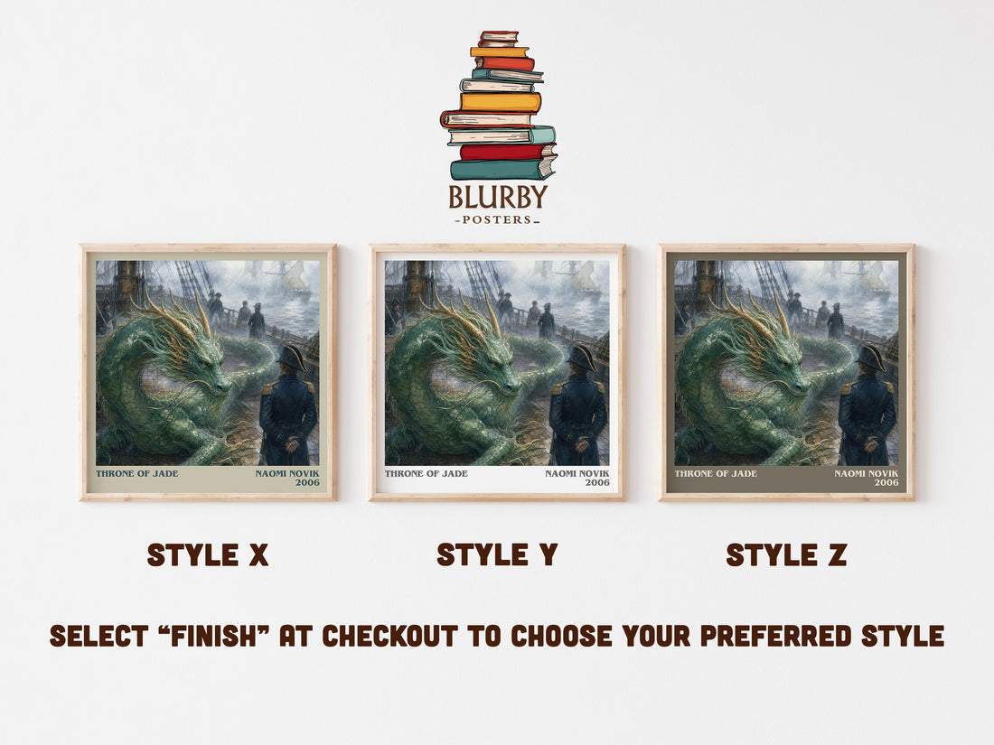 Throne of Jade literary print in frame leaning in hallway – fantasy wall art (mockup)