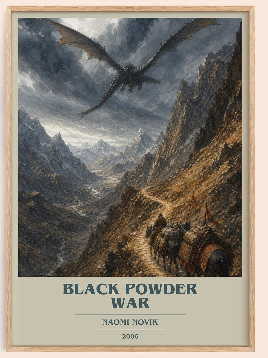 Black Powder War book cover book poster by Naomi Novik – framed literary art print