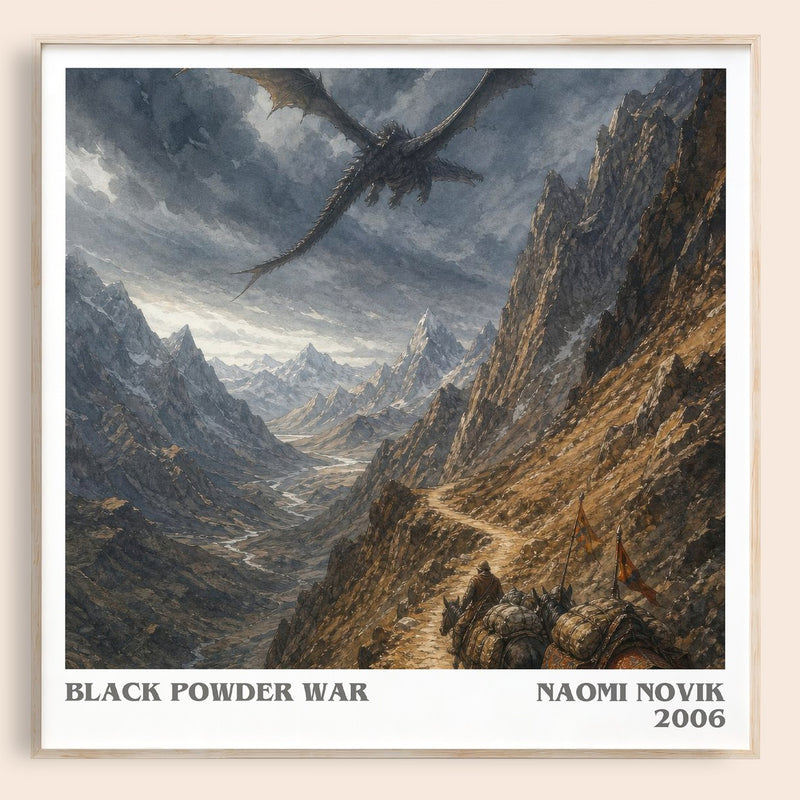 Black Powder War literary book poster by Naomi Novik – framed literary art print