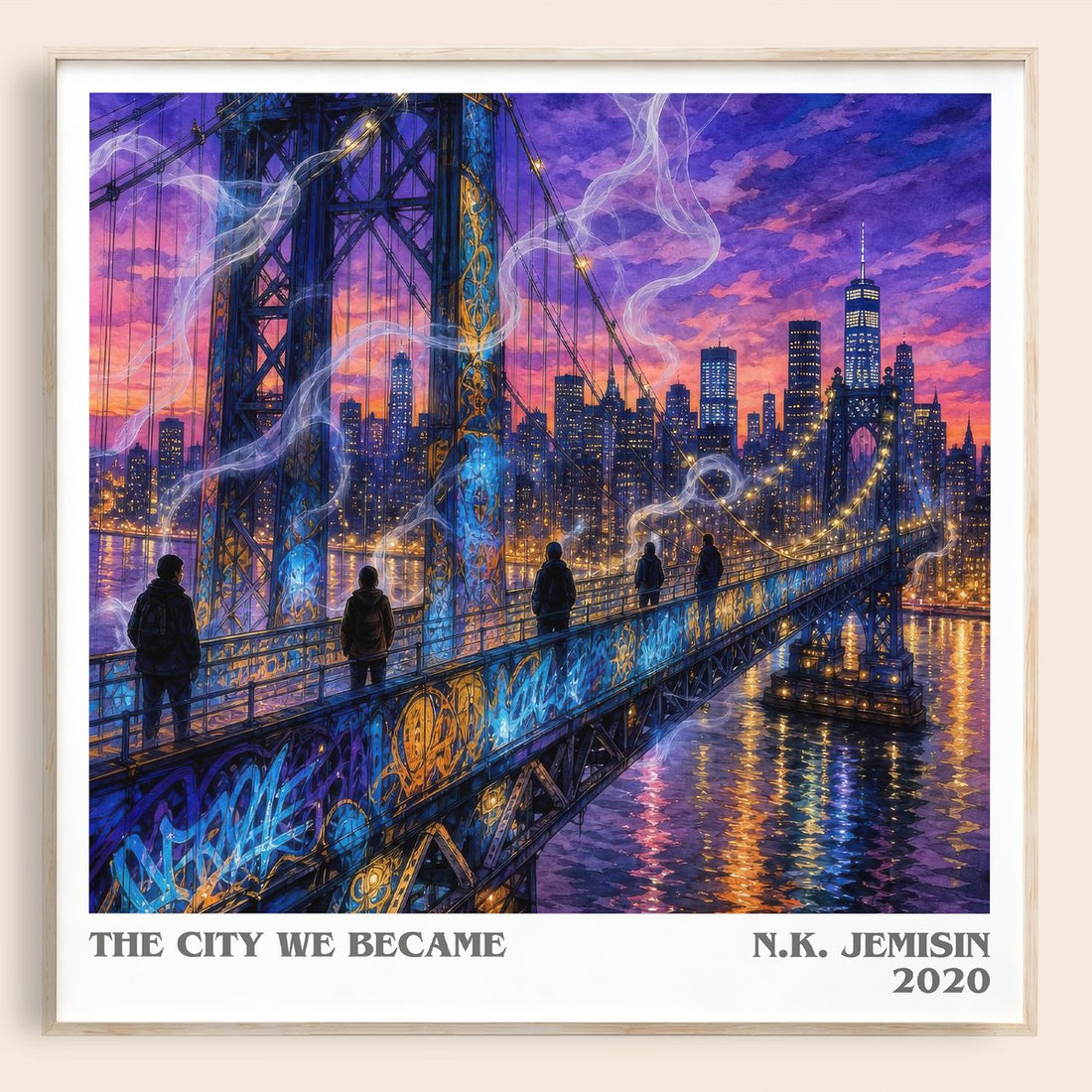 The City We Became literary book poster by N.K. Jemisin – framed literary art print
