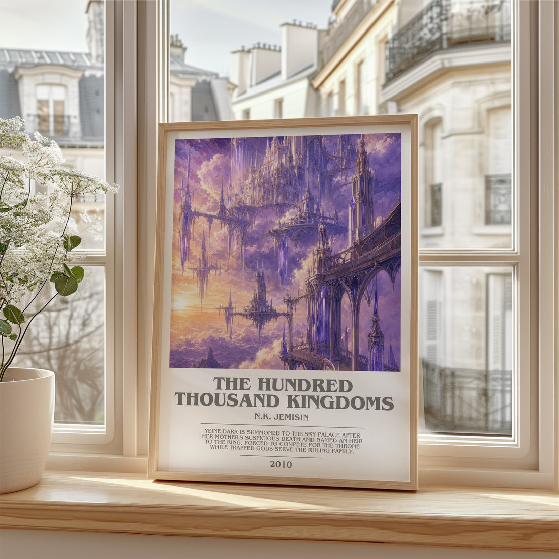 The Hundred Thousand Kingdoms bookish poster colour and style options – N.K. Jemisin book art