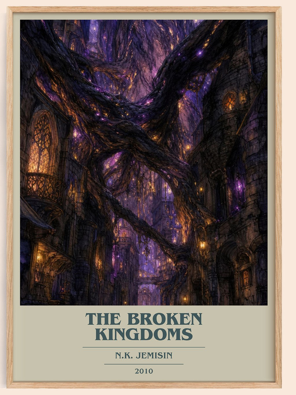 The Broken Kingdoms book cover book poster by N.K. Jemisin – framed literary art print
