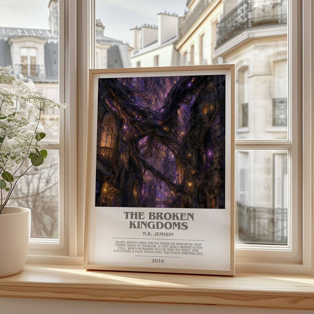 The Broken Kingdoms bookish poster colour and style options – N.K. Jemisin book art