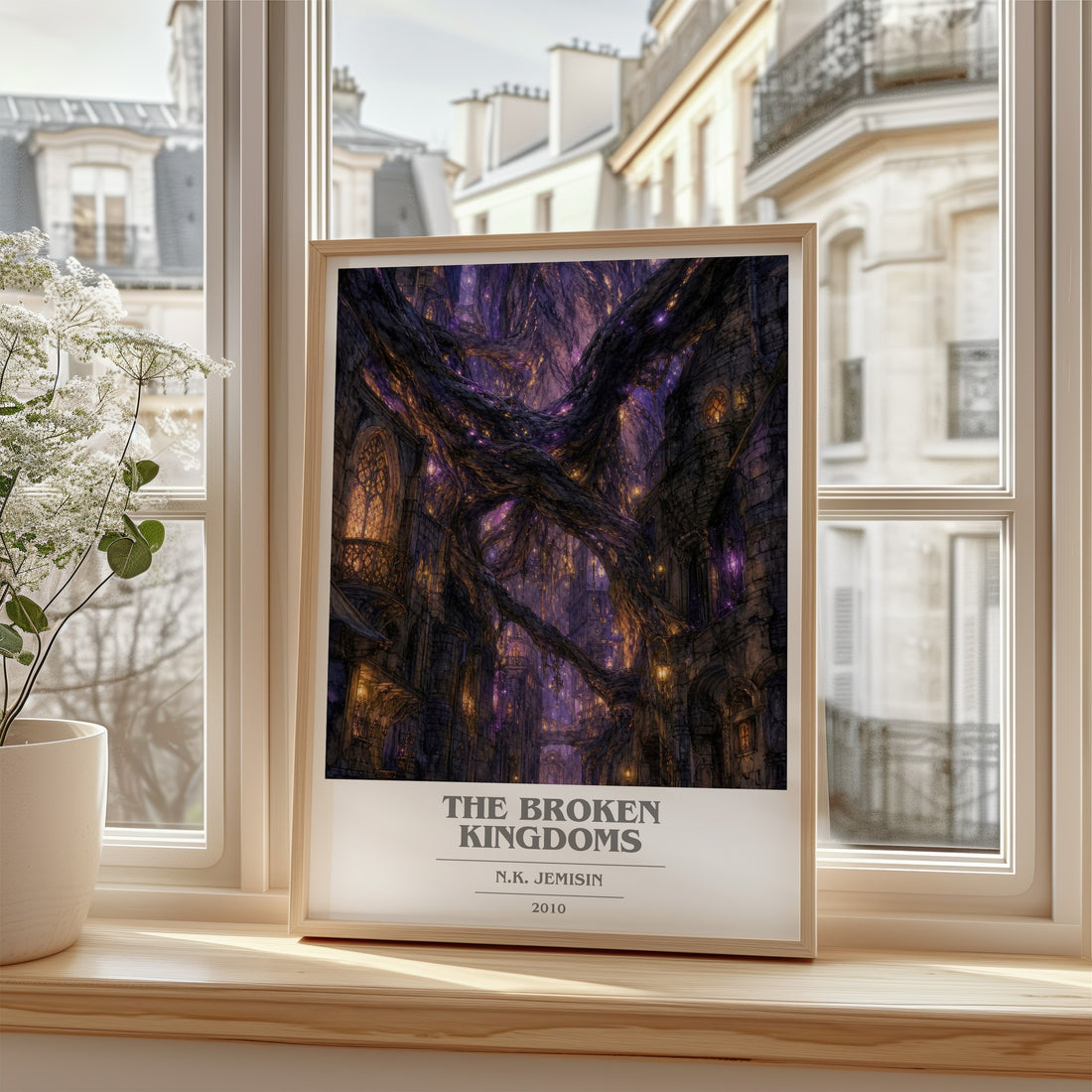The Broken Kingdoms book cover poster colour and style options – N.K. Jemisin book art