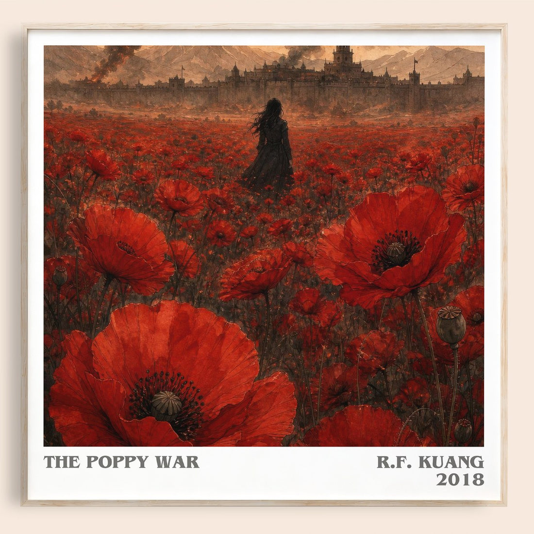 The Poppy War literary book poster by R.F. Kuang – framed literary art print