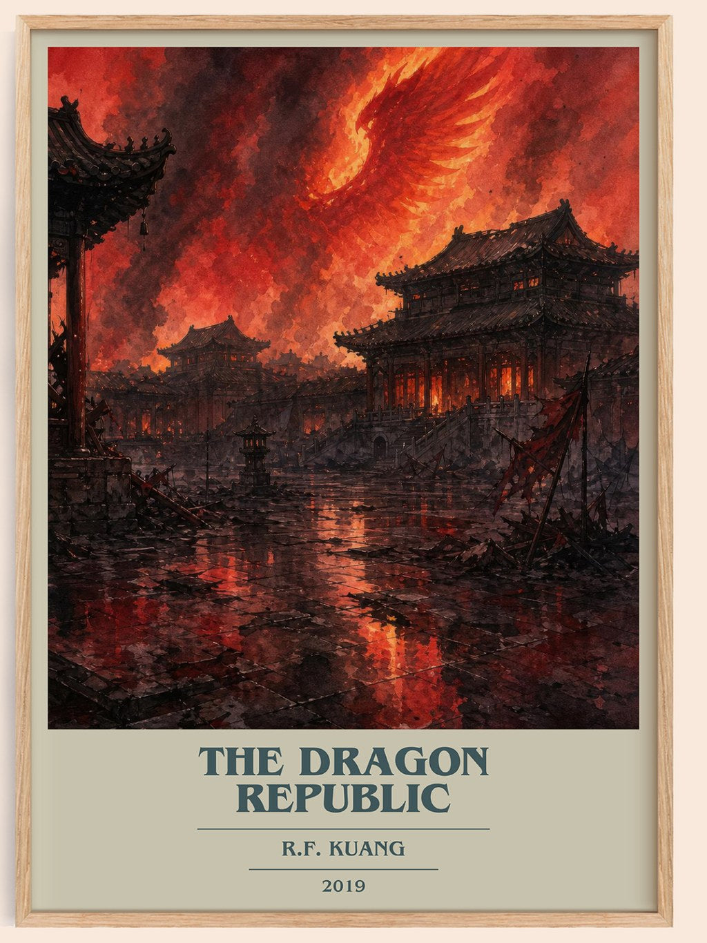 The Dragon Republic book cover book poster by R.F. Kuang – framed literary art print