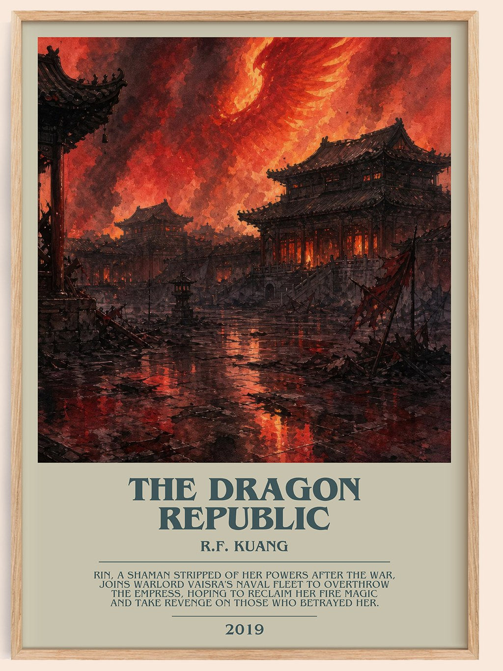 The Dragon Republic bookish book poster by R.F. Kuang – framed literary art print