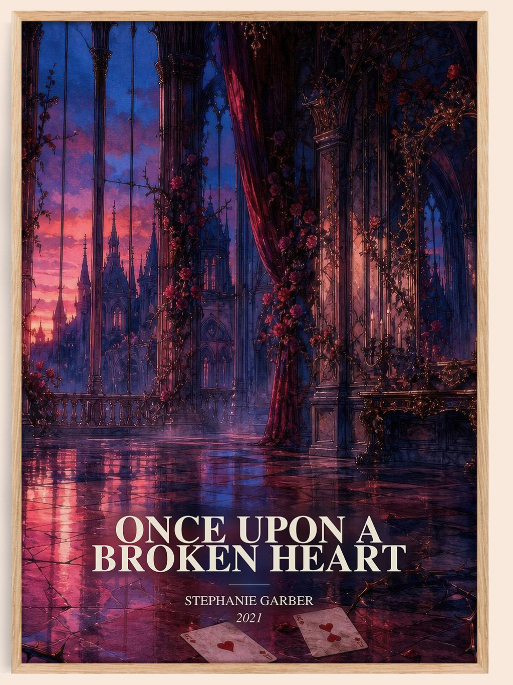 Once Upon a Broken Heart watercolour book poster by Stephanie Garber – framed literary art print