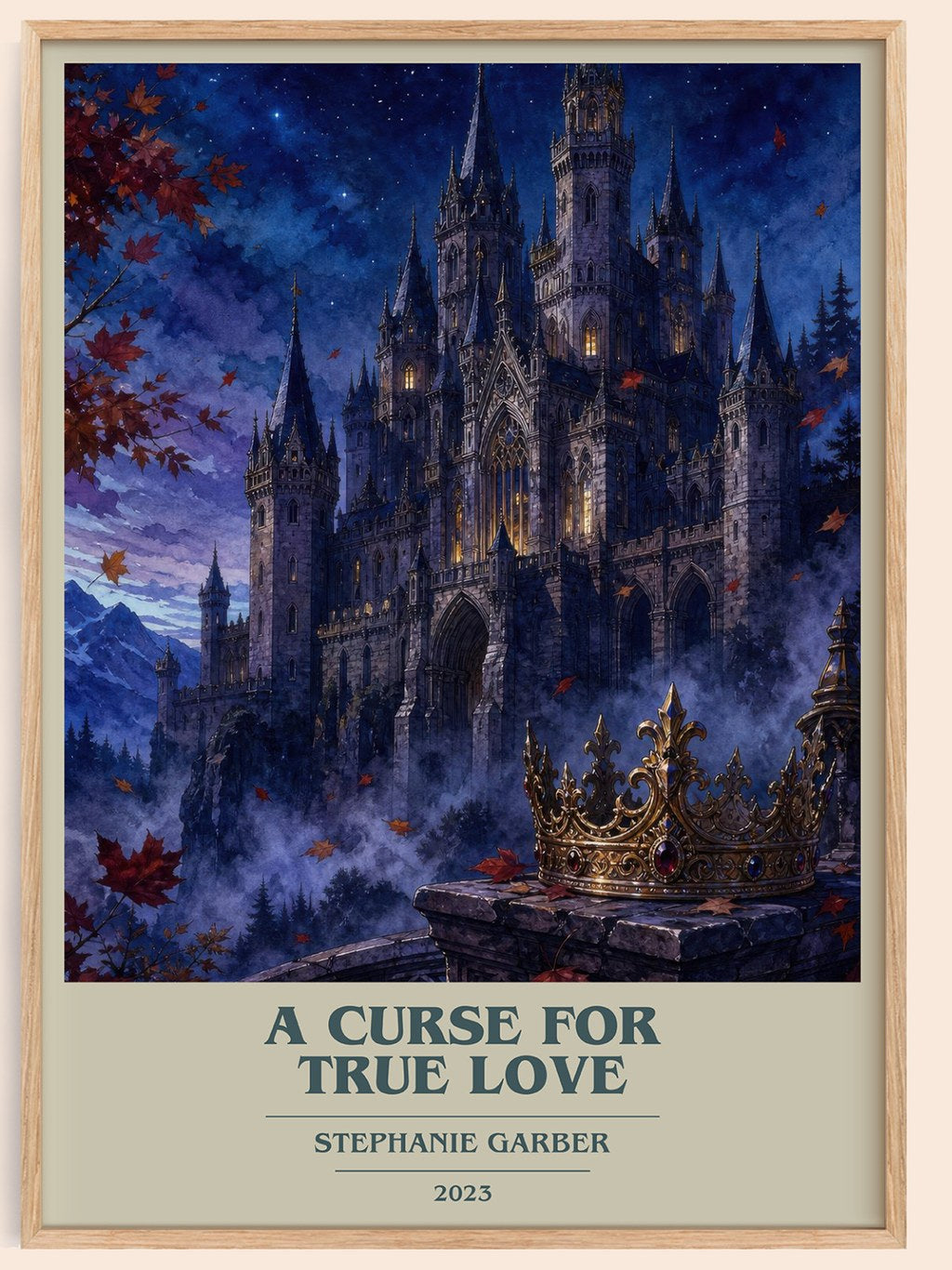 A Curse for True Love book cover book poster by Stephanie Garber – framed literary art print