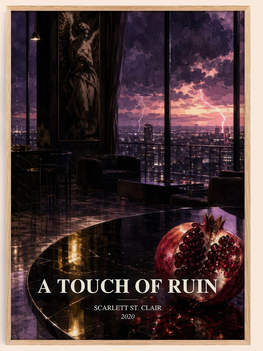 A Touch of Ruin watercolour book poster by Scarlett St. Clair – framed literary art print
