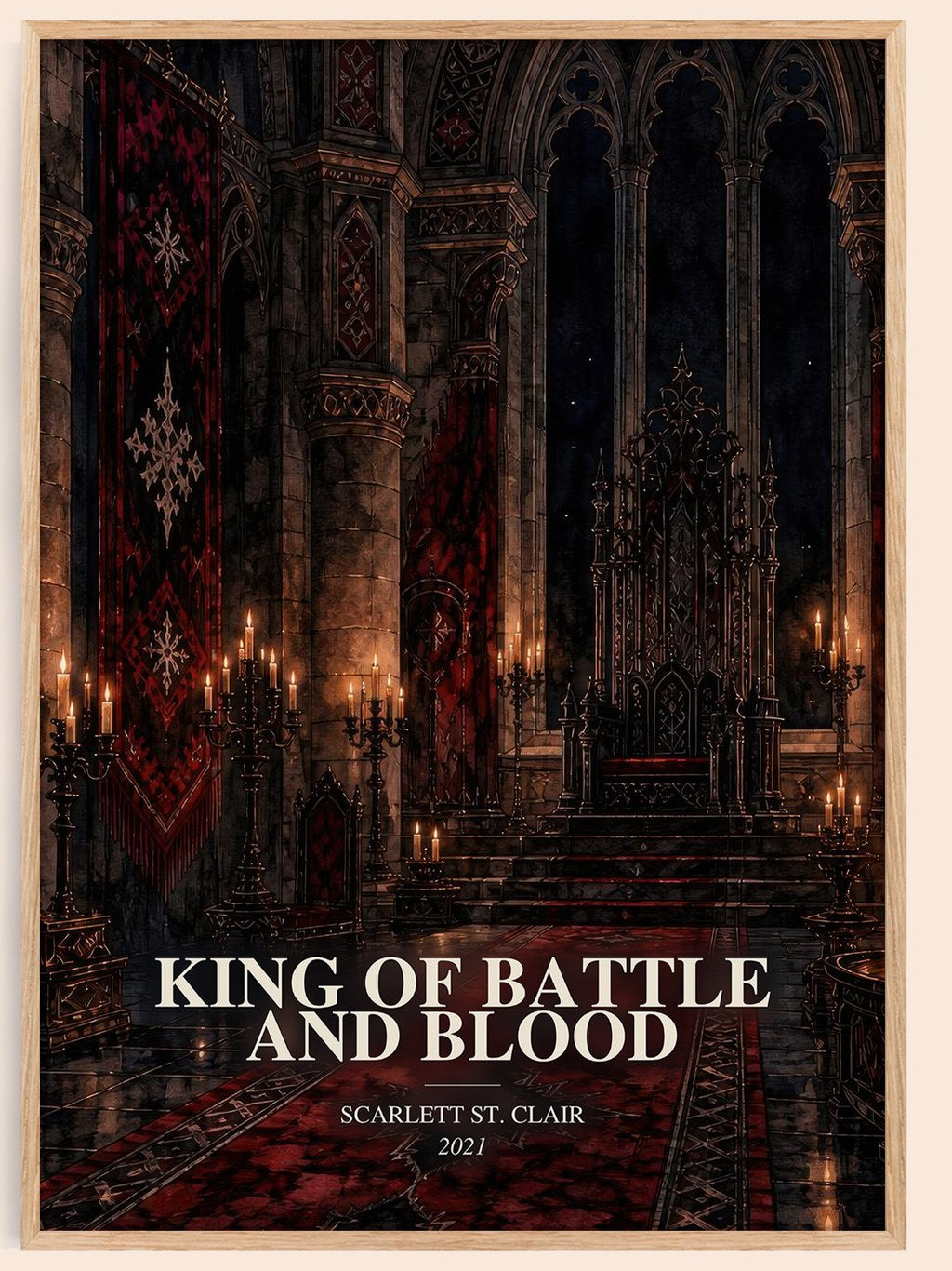 King of Battle and Blood watercolour book poster by Scarlett St. Clair – framed literary art print