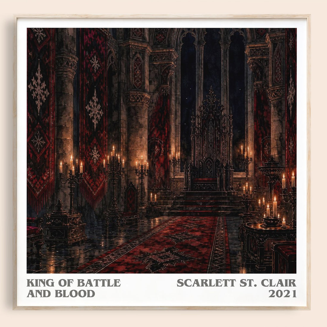 King of Battle and Blood literary book poster by Scarlett St. Clair – framed literary art print