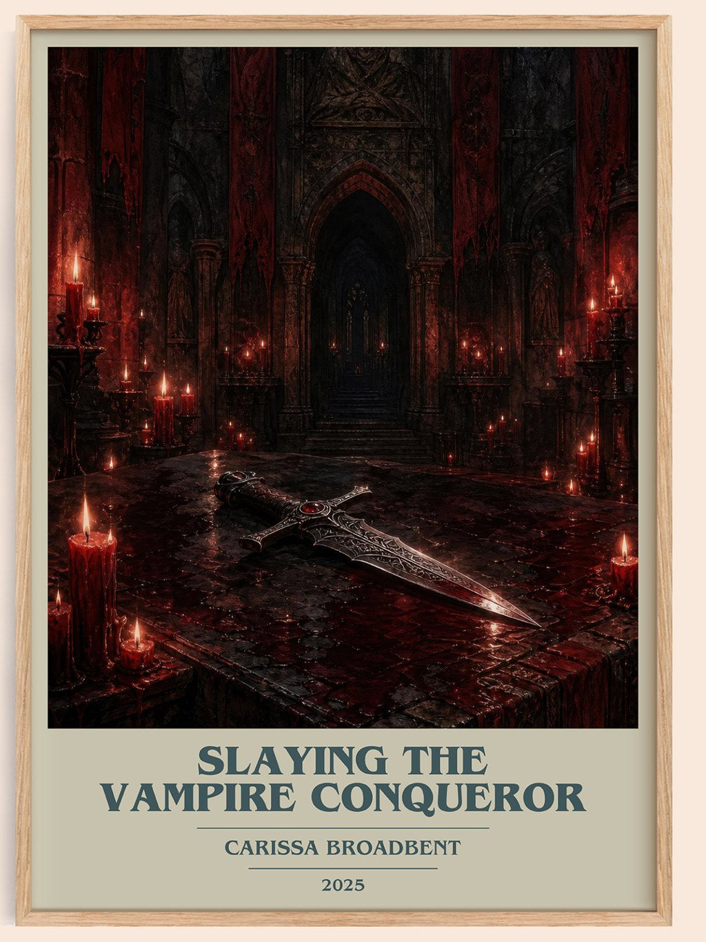 Slaying the Vampire Conqueror book cover book poster by Carissa Broadbent – framed literary art print