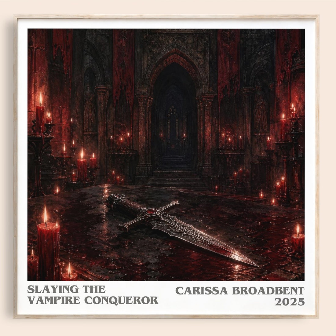 Slaying the Vampire Conqueror literary book poster by Carissa Broadbent – framed literary art print