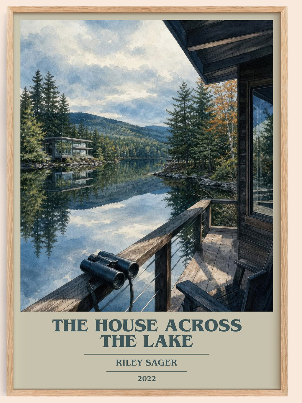 The House Across the Lake book cover book poster by Riley Sager – framed literary art print