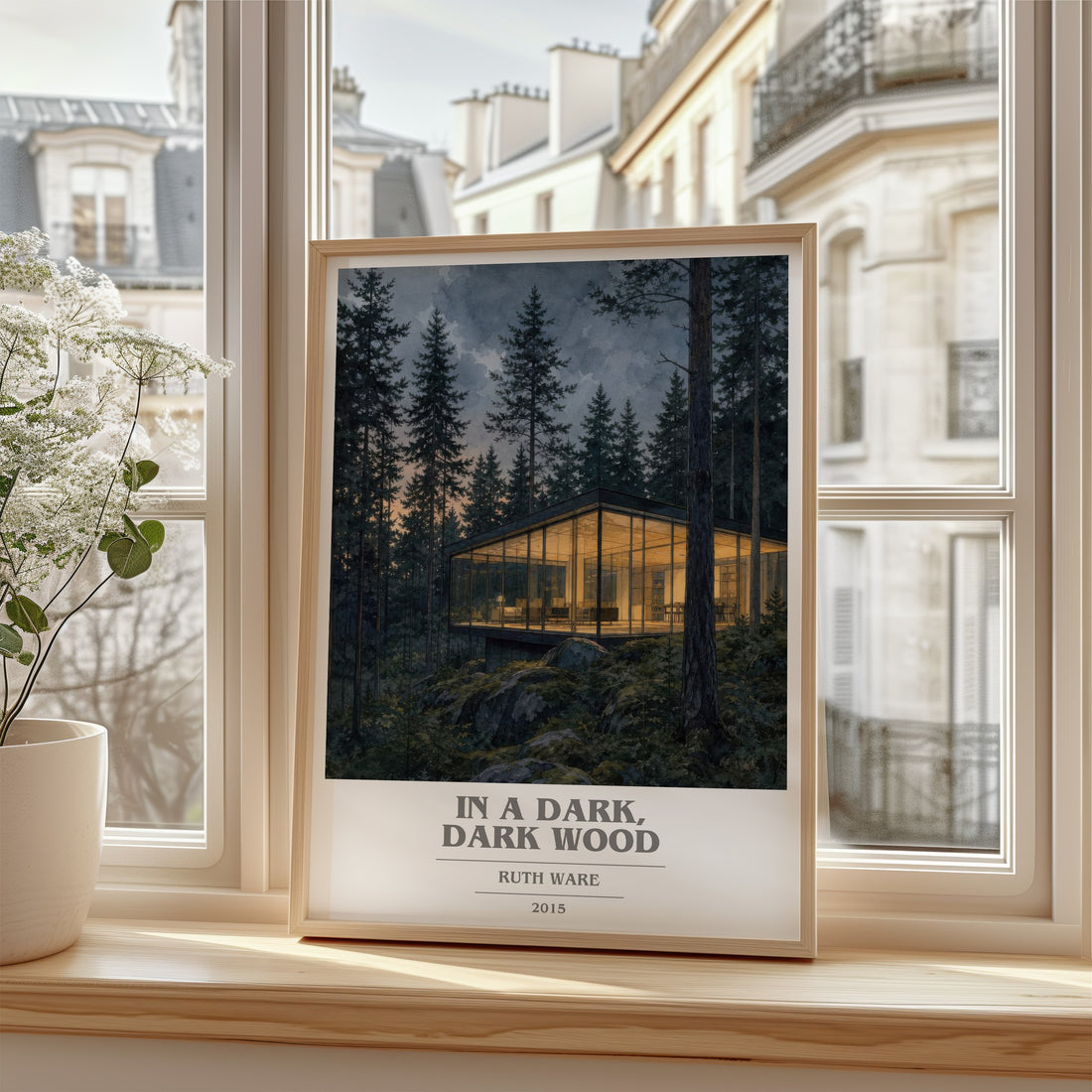 In a Dark, Dark Wood book cover poster colour and style options – Ruth Ware book art