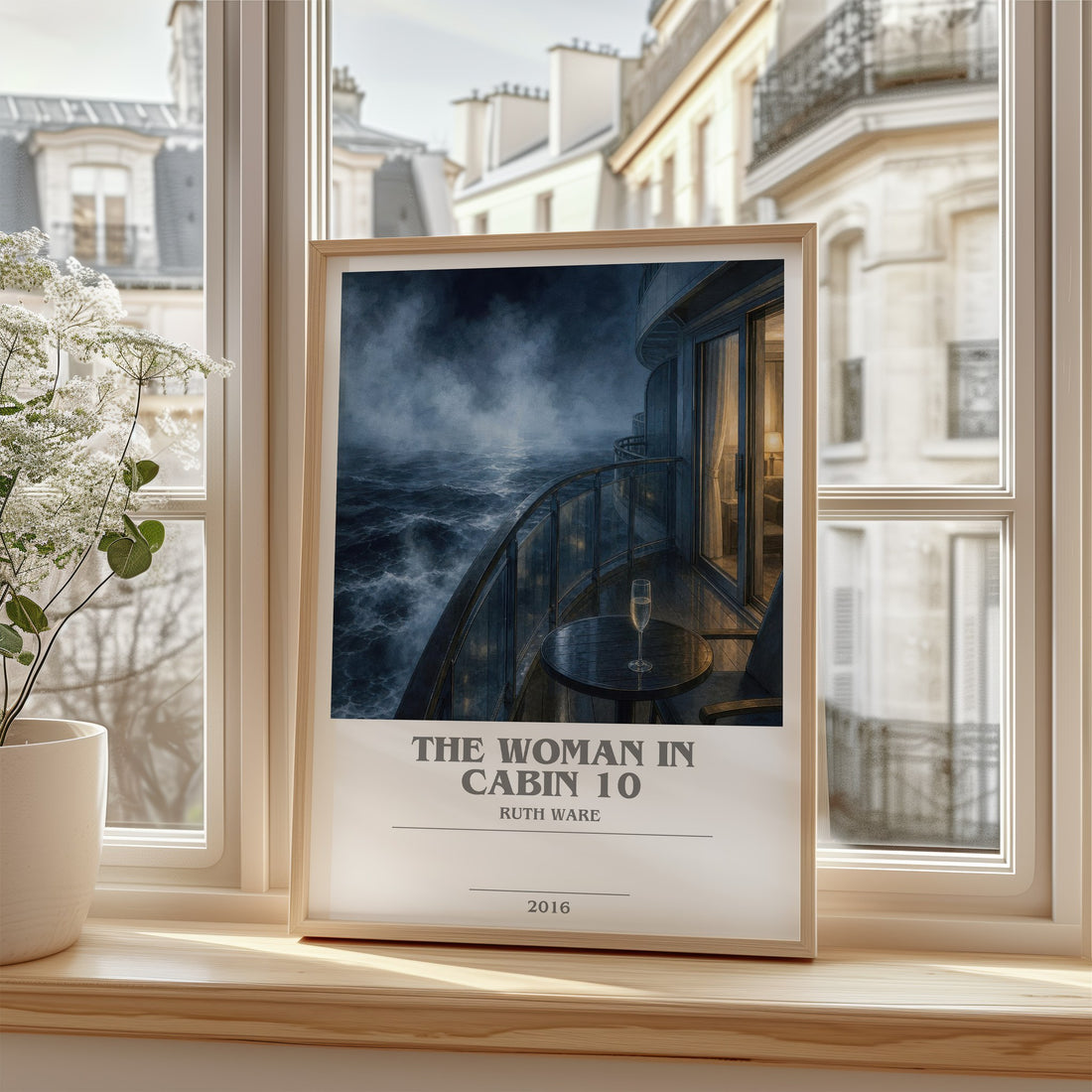 The Woman in Cabin 10 bookish poster colour and style options – Ruth Ware book art