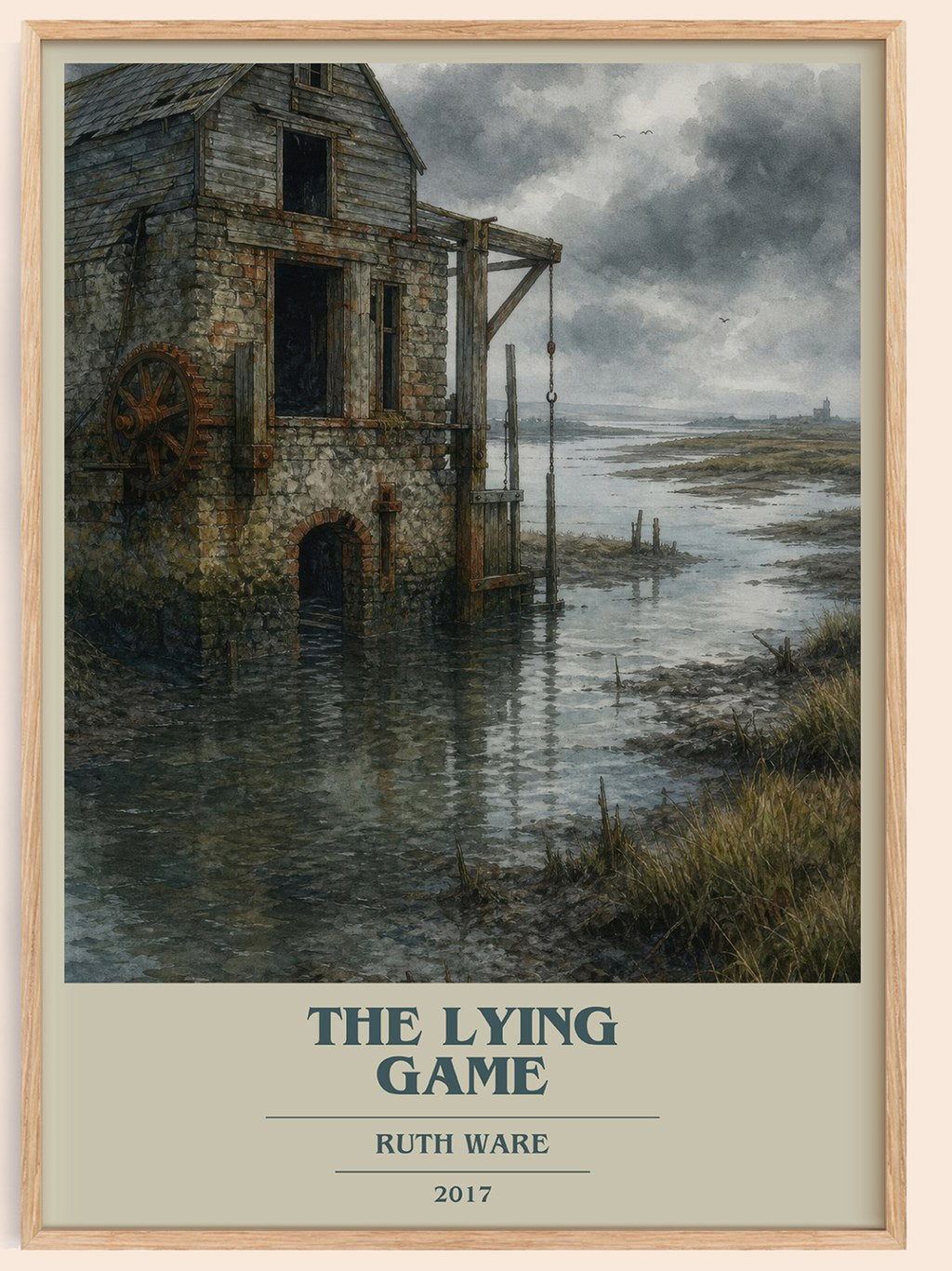 The Lying Game book cover book poster by Ruth Ware – framed literary art print