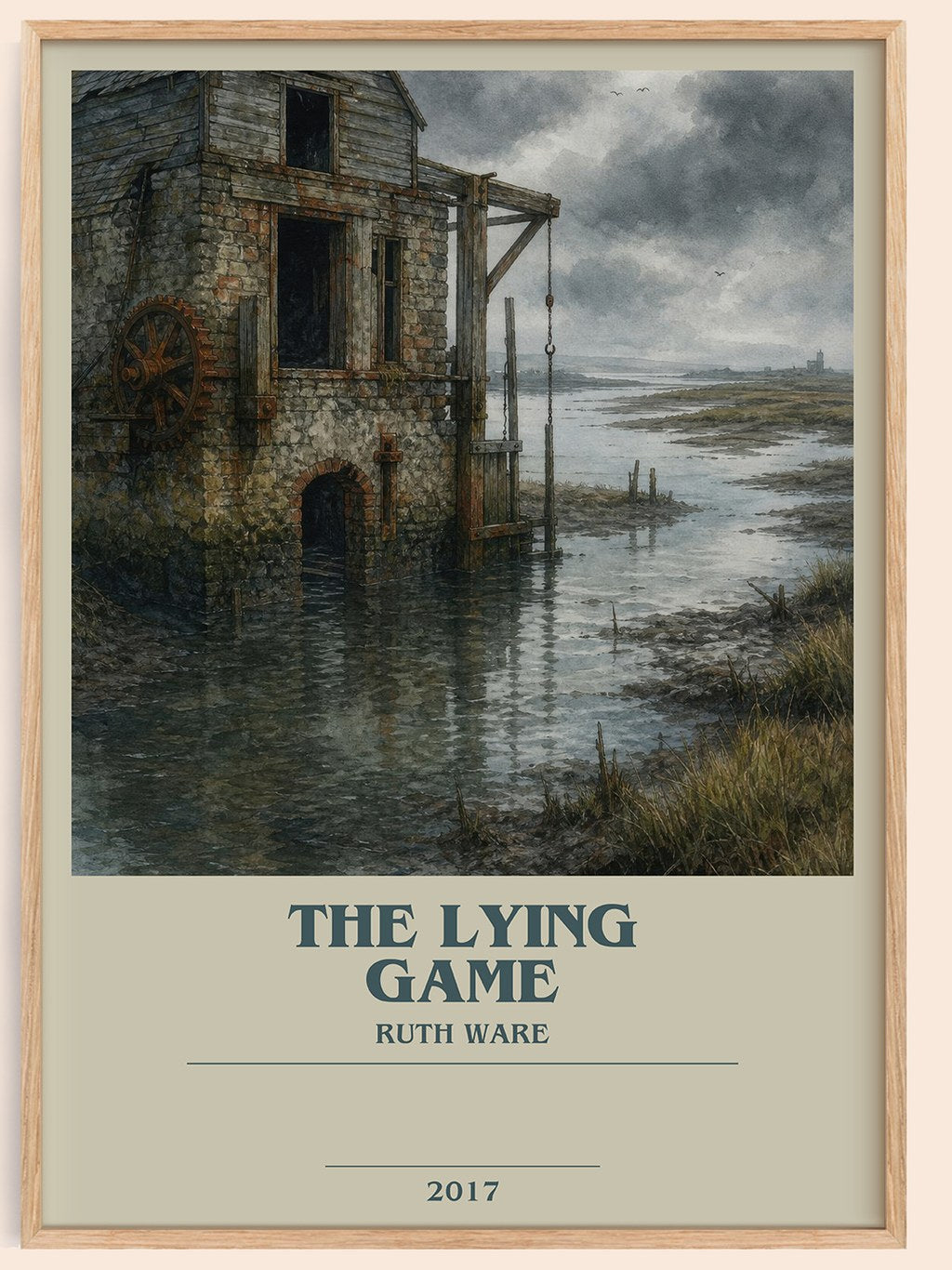 The Lying Game bookish book poster by Ruth Ware – framed literary art print