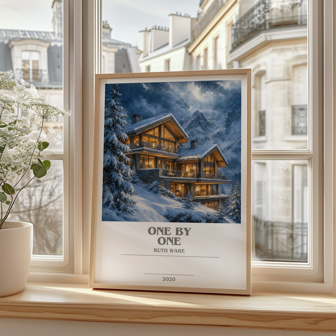 One by One bookish poster colour and style options – Ruth Ware book art