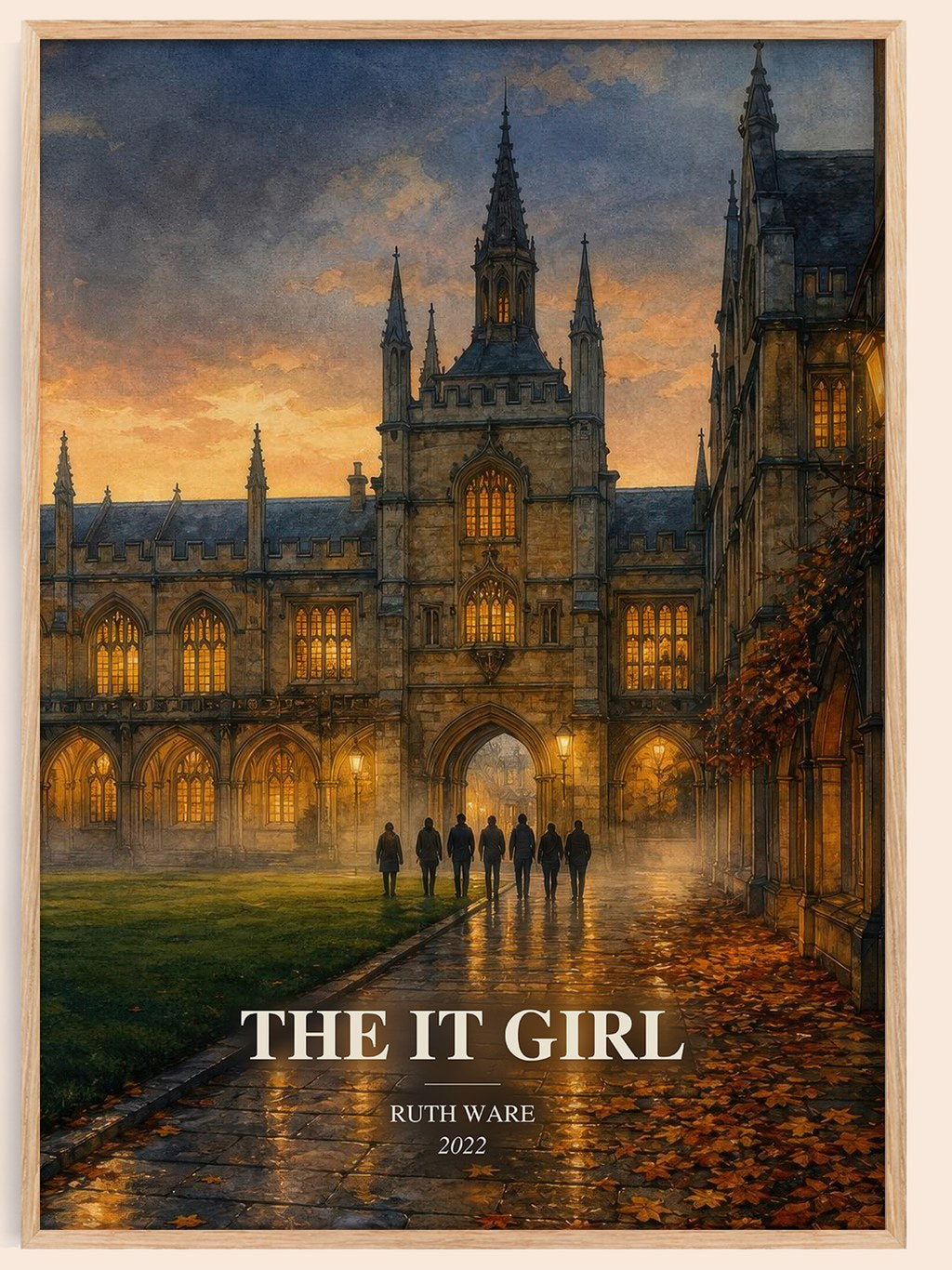 The It Girl watercolour book poster by Ruth Ware – framed literary art print