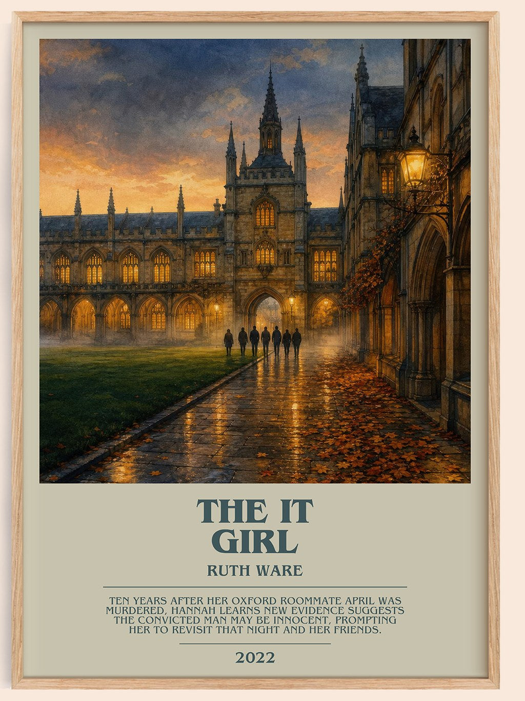 The It Girl bookish book poster by Ruth Ware – framed literary art print