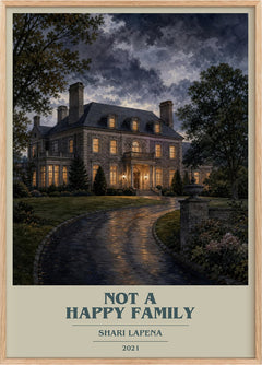 Not a Happy Family Book Cover Poster by Shari Lapena