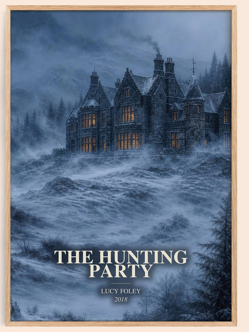 The Hunting Party watercolour book poster by Lucy Foley – framed literary art print