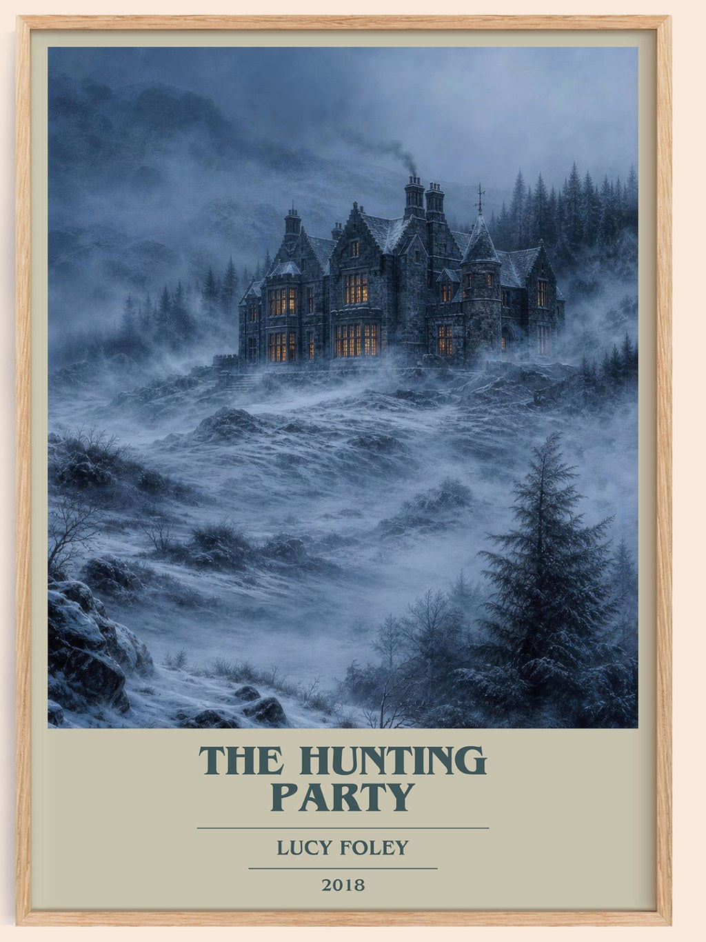 The Hunting Party book cover book poster by Lucy Foley – framed literary art print