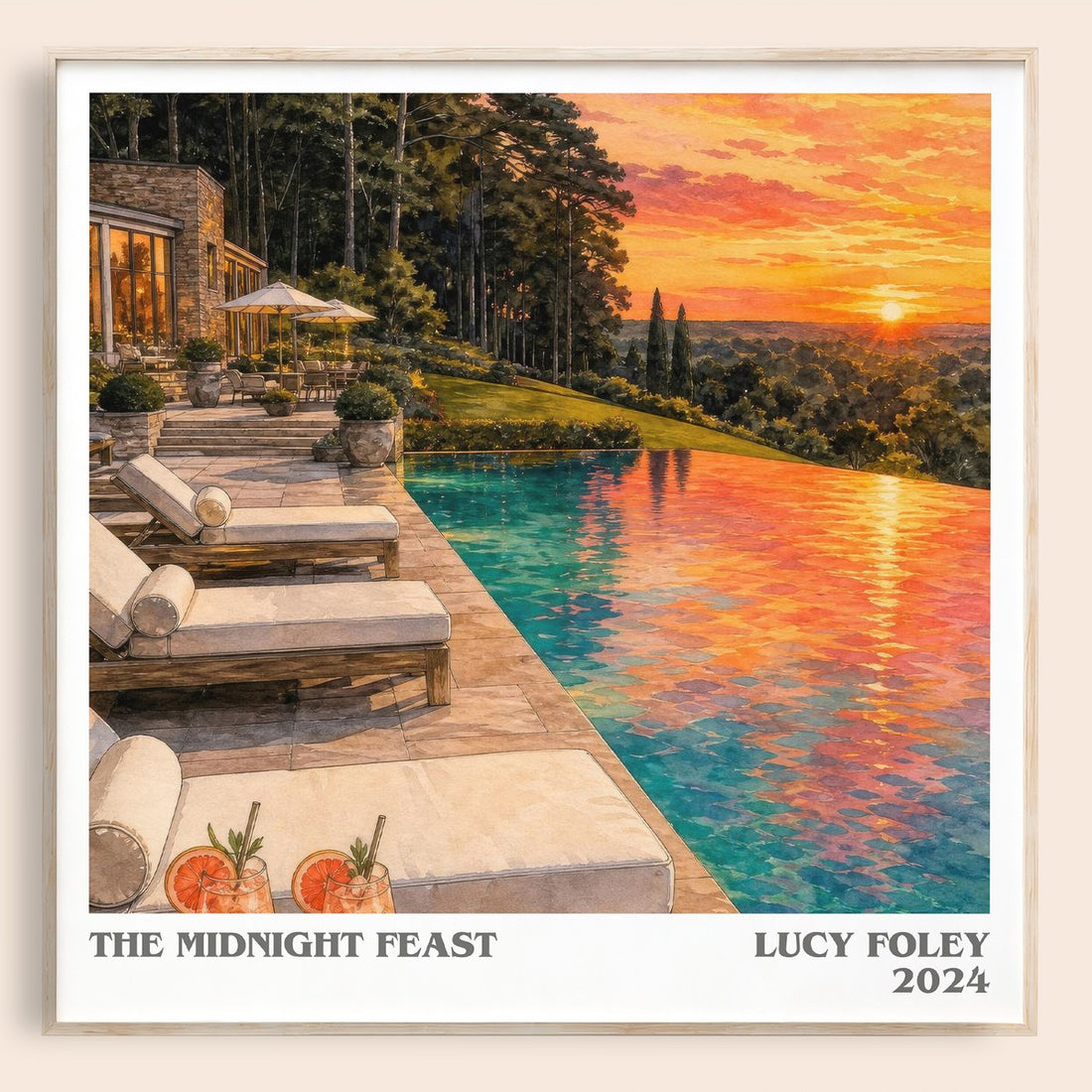 The Midnight Feast literary book poster by Lucy Foley – framed literary art print