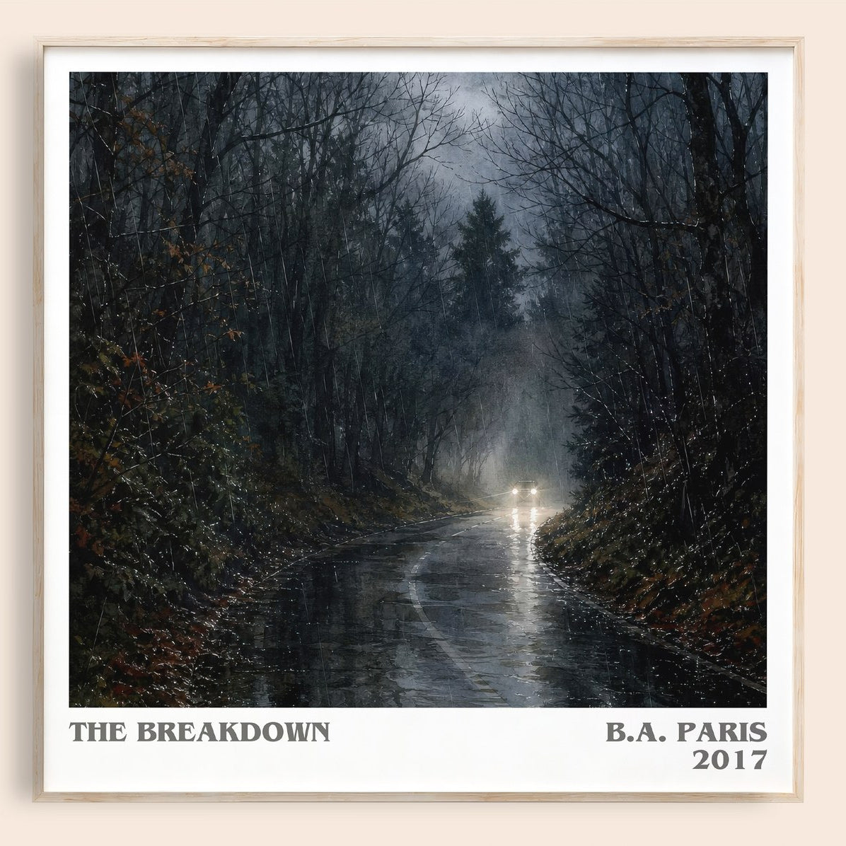 The Breakdown literary book poster by B.A. Paris – framed literary art print