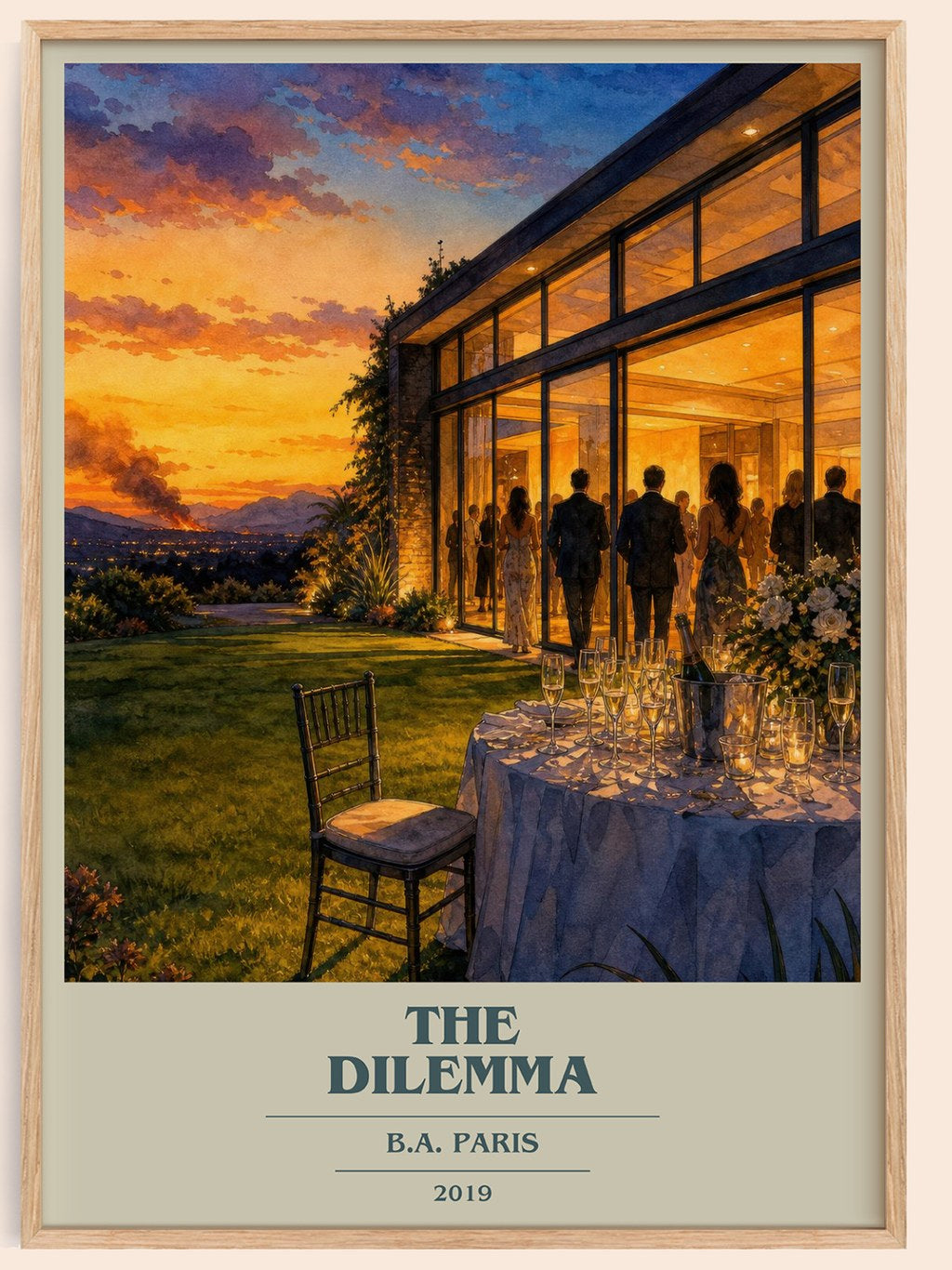 The Dilemma book cover book poster by B.A. Paris – framed literary art print