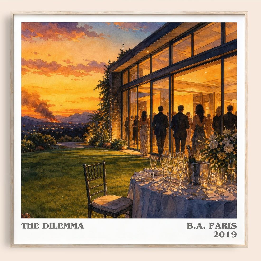 The Dilemma literary book poster by B.A. Paris – framed literary art print