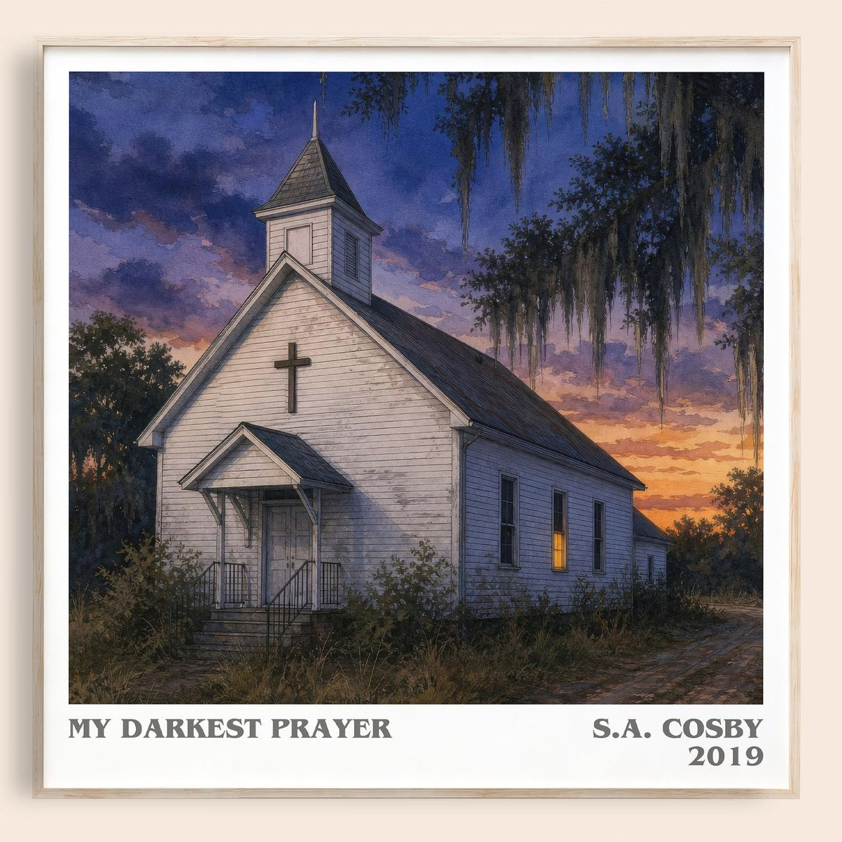 My Darkest Prayer literary book poster by S.A. Cosby – framed literary art print