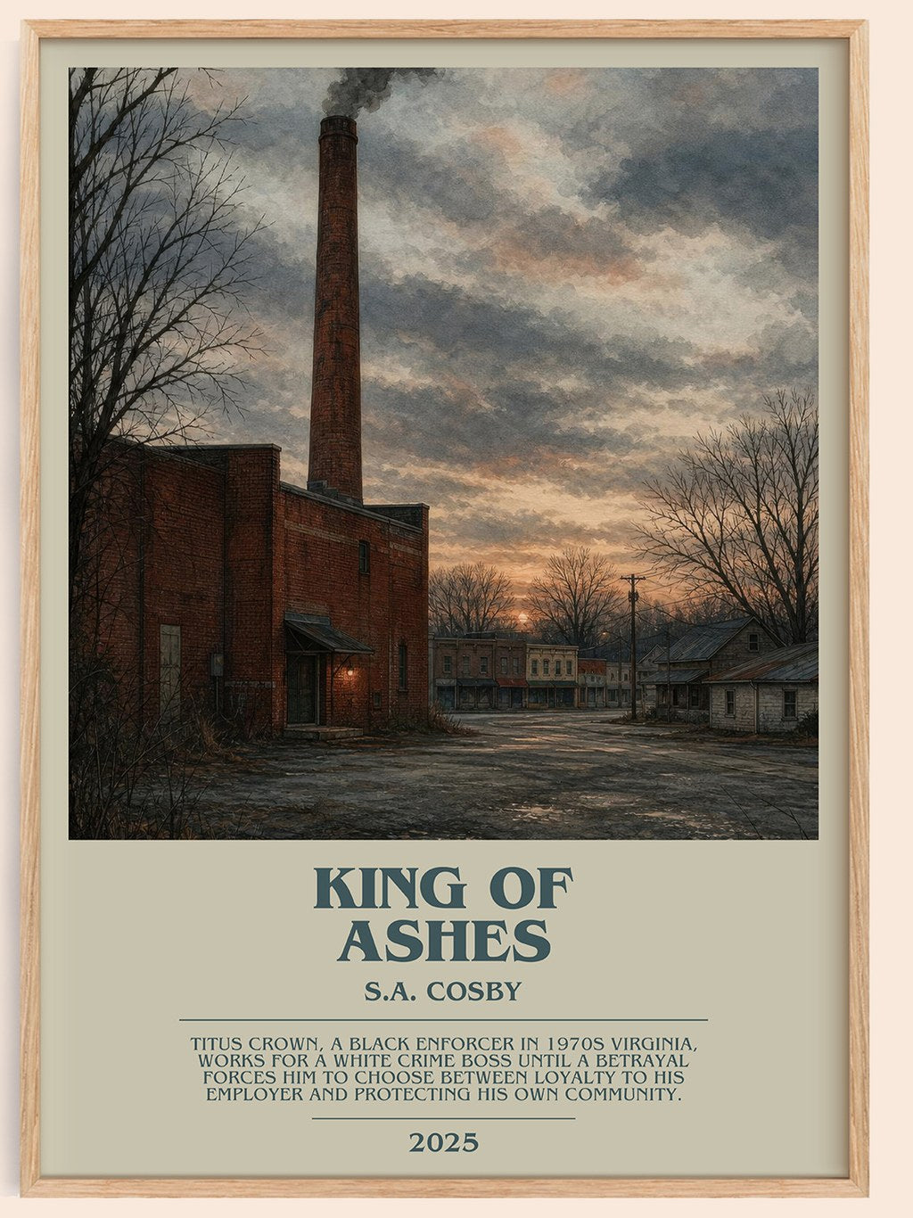 King of Ashes bookish book poster by S.A. Cosby – framed literary art print