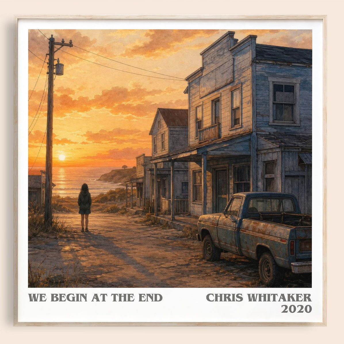 We Begin at the End literary book poster by Chris Whitaker – framed literary art print