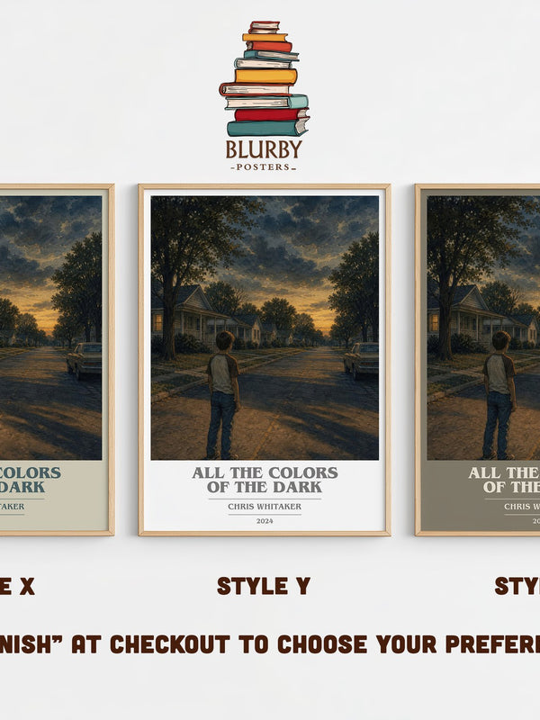 All the Colors of the Dark book cover print in frame leaning in hallway – mystery wall art