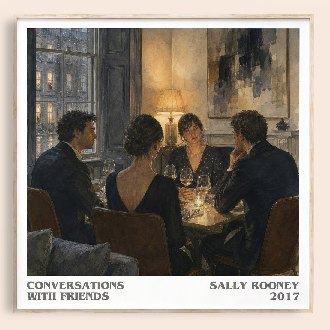 Conversations with Friends literary book poster by Sally Rooney – framed literary art print