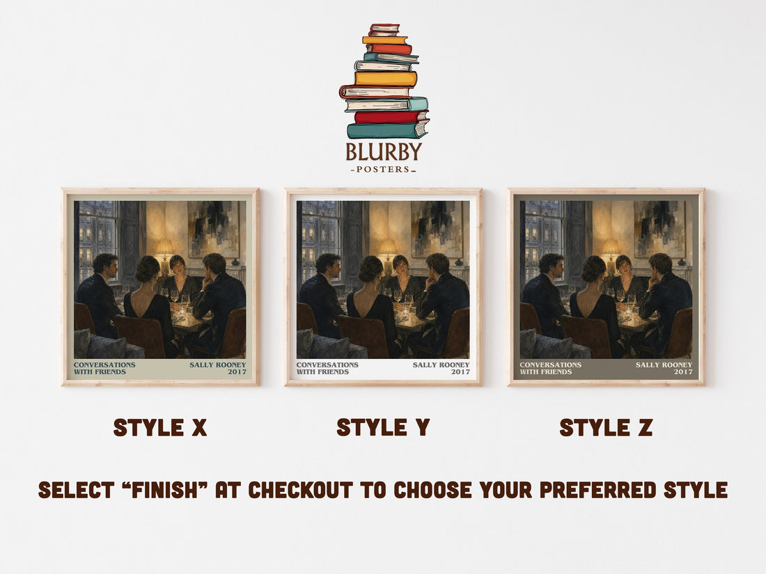 Conversations with Friends literary print in frame leaning in hallway – literary fiction wall art (mockup)