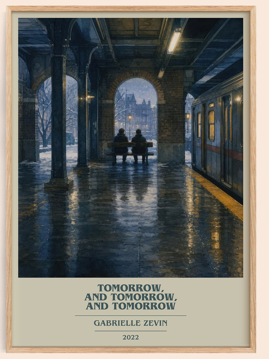 Tomorrow, and Tomorrow, and Tomorrow book cover book poster by Gabrielle Zevin – framed literary art print