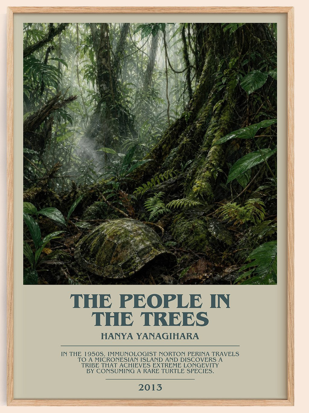The People in the Trees bookish book poster by Hanya Yanagihara – framed literary art print