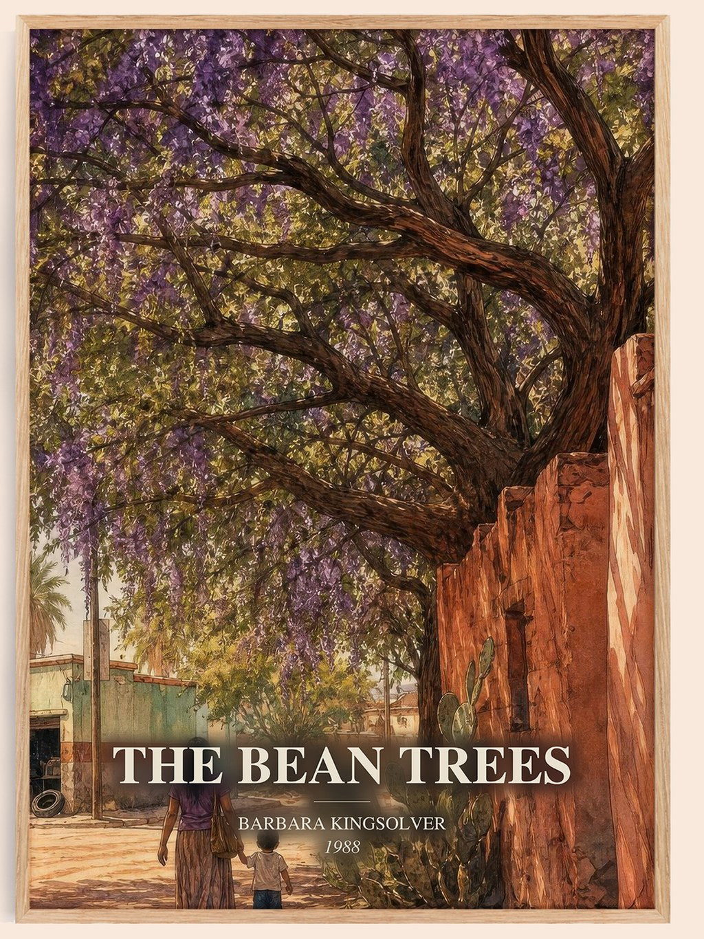 The Bean Trees watercolour book poster by Barbara Kingsolver – framed literary art print
