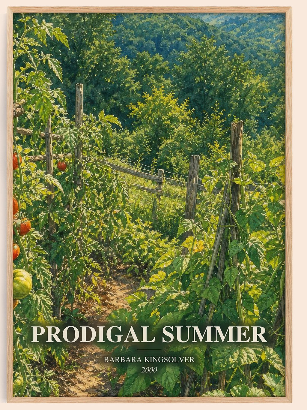 Prodigal Summer watercolour book poster by Barbara Kingsolver – framed literary art print