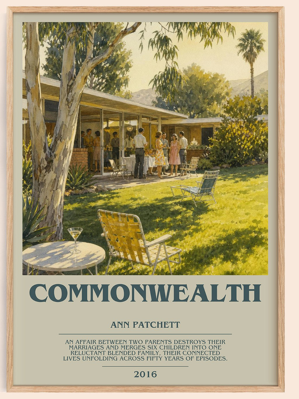 Commonwealth bookish book poster by Ann Patchett – framed literary art print