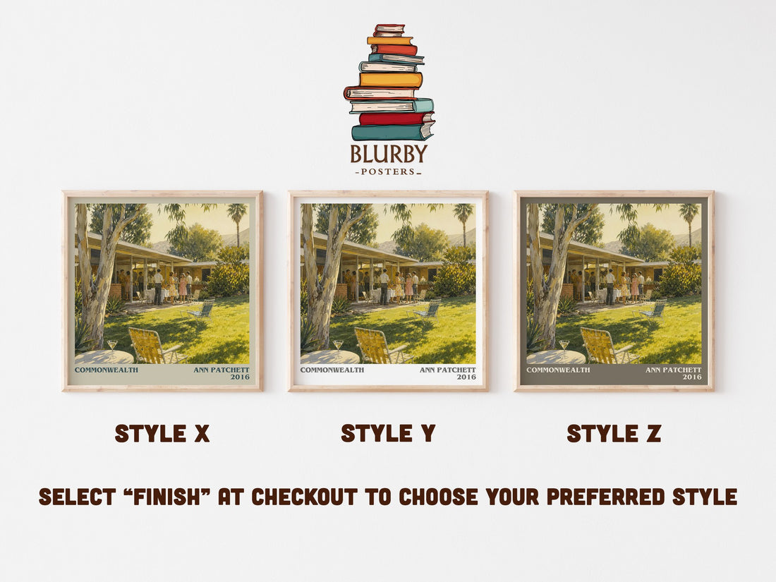Commonwealth literary print in frame leaning in hallway – literary fiction wall art (mockup)