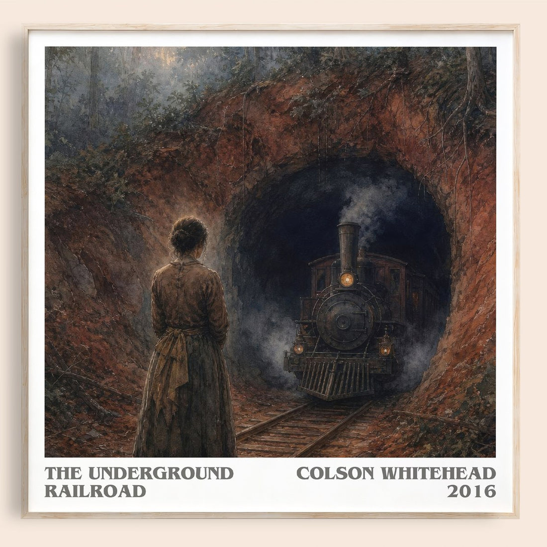 The Underground Railroad literary book poster by Colson Whitehead – framed literary art print