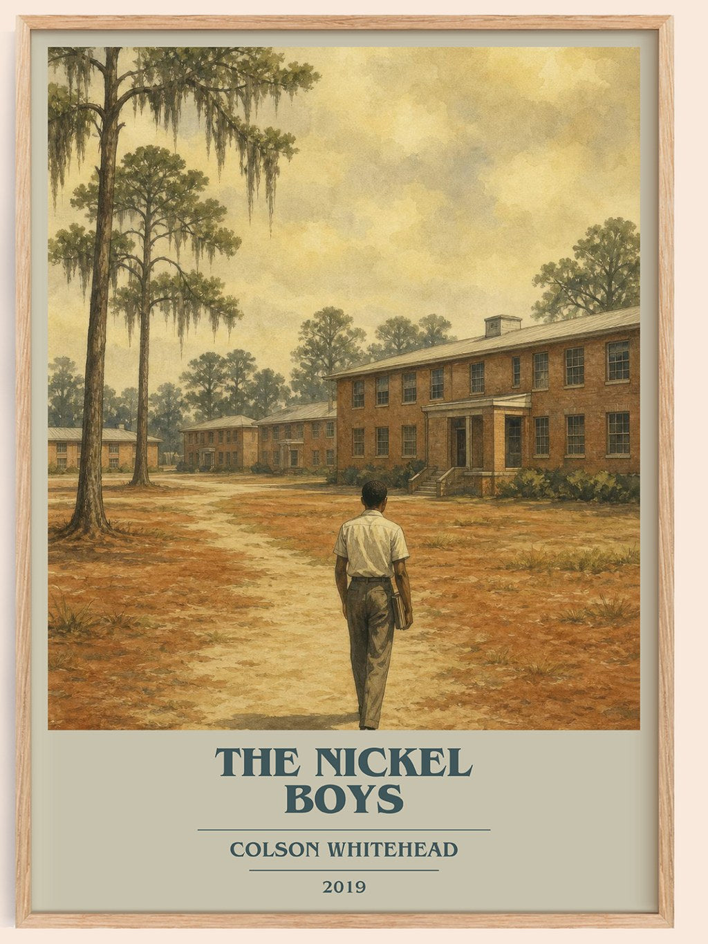 The Nickel Boys book cover book poster by Colson Whitehead – framed literary art print