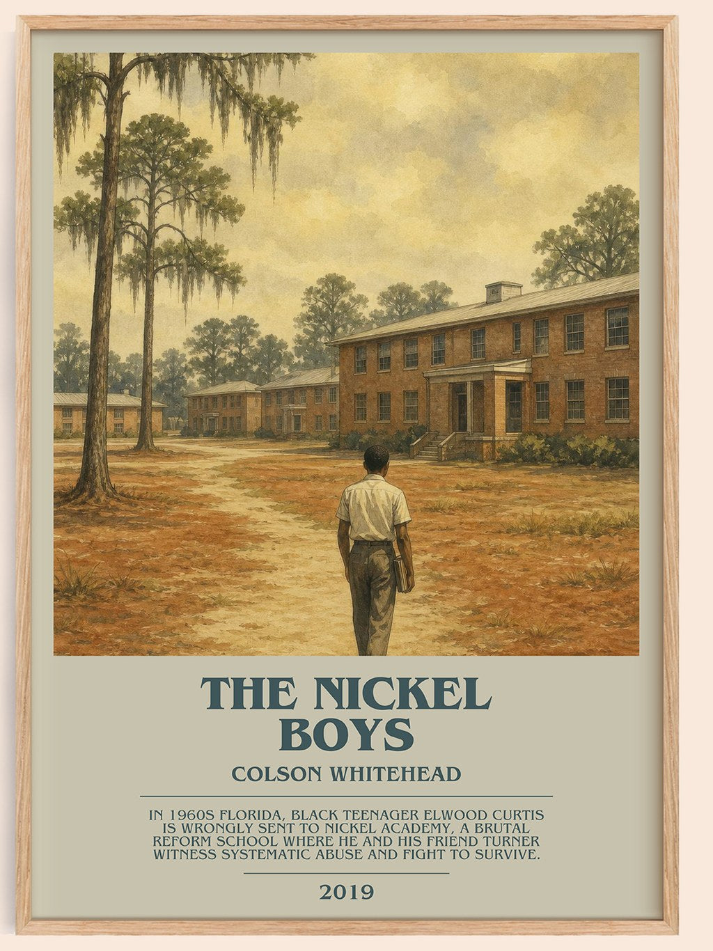 The Nickel Boys bookish book poster by Colson Whitehead – framed literary art print
