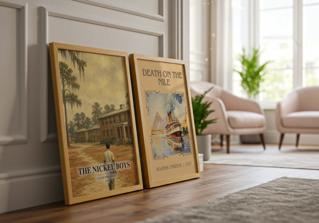 The Nickel Boys watercolour print framed by window – literary home decor