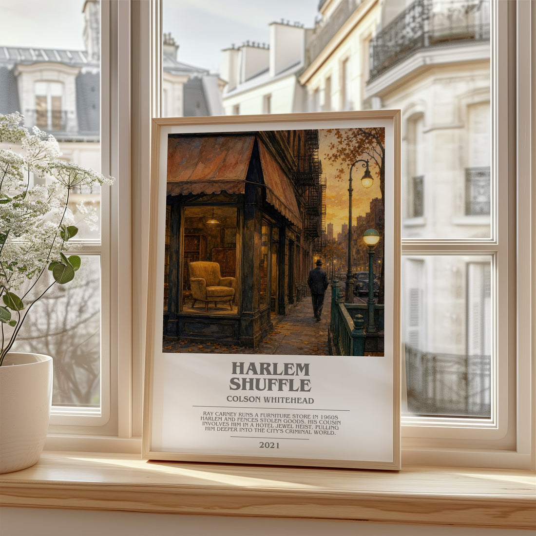 Harlem Shuffle bookish poster colour and style options – Colson Whitehead book art